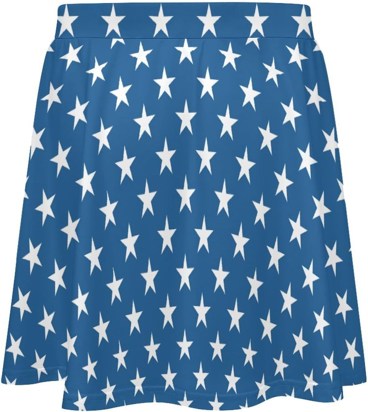 Womens Skater Skirts Mini Pleated Tennis Skirt White Stars on Blue High Waisted Athletic Golf Skorts Skirts