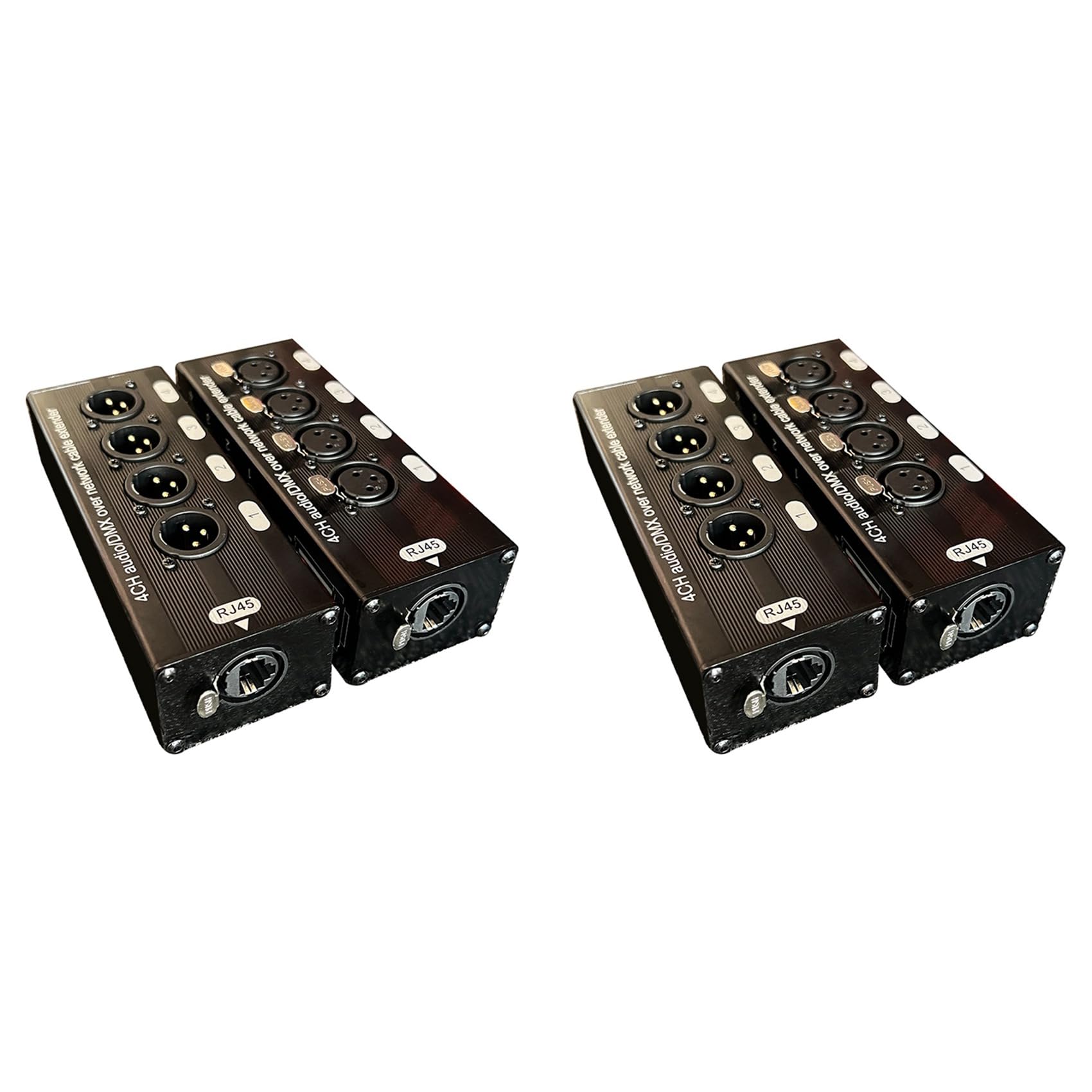 VIOPDER 2Pair 4-Channel 3-Pin XLR Audio and Over Network Cable Extender, DMX512 Network Signal Extender 1 Male+1 Female
