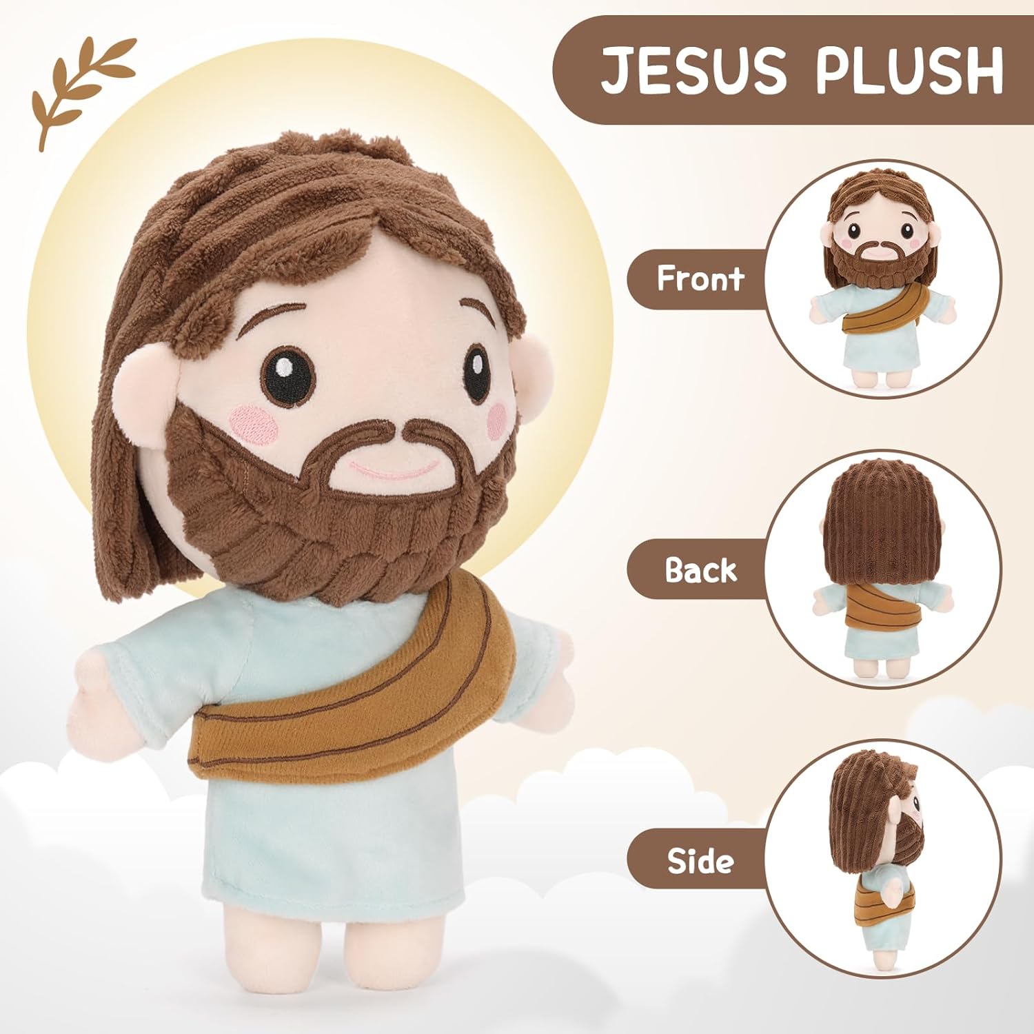 FunisFun Jesus Plush Stuffed Animal Doll Ideal Gifts for Christian Church Religious Party Favors Christmas (Jesus)