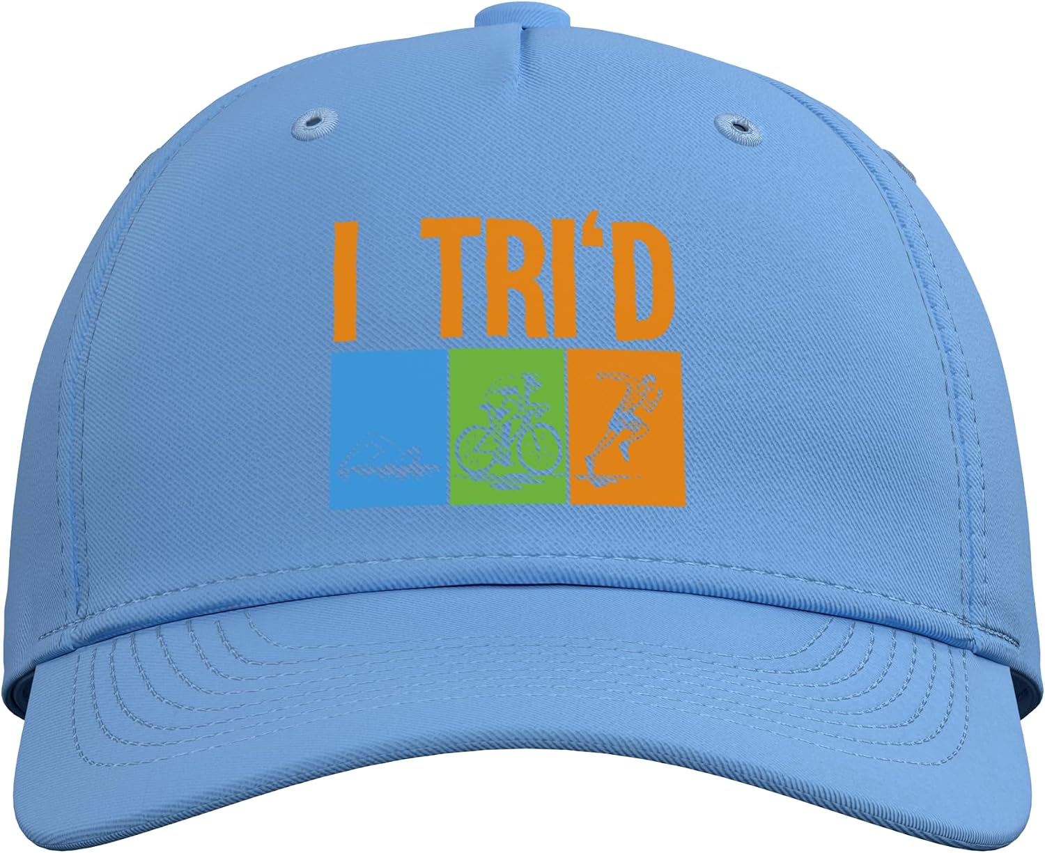 Cute Triathlon Art for Men Women Swim Bike Run Triathlete Adjustable Baseball Hat image 2