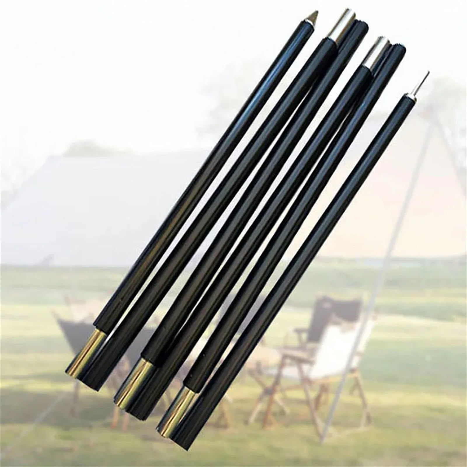 Zelt-Ersatzstange Zeltstange aus Aluminiumlegierung, 2 m, 2,4 m, Planenstangen for Outdoor-Wanderungen, ultraleichtes Camping-Markisenstützstangen-Zubehörset Für Camping, Wandern Rucksackreisen(Silver