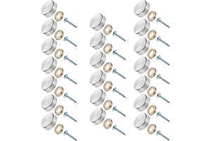Steel Screw Caps - 20 Sturdy Mirrors, 0.63" Screw Cover for Secure Hold