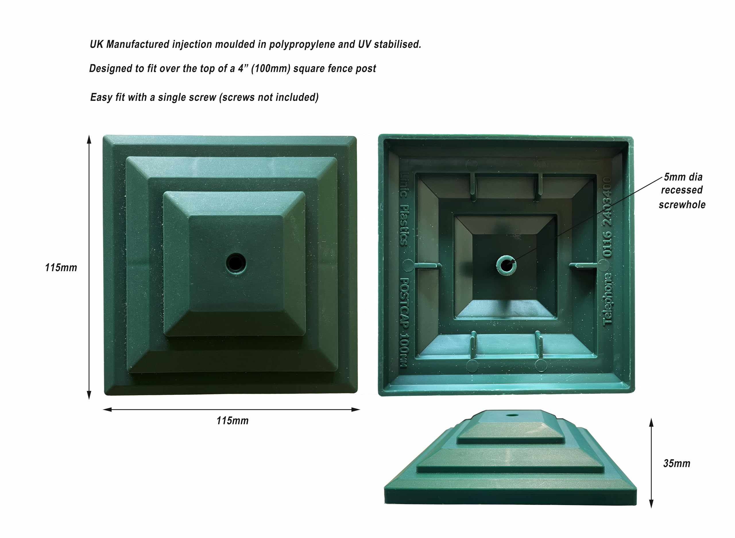 Linic 10 X Green Sphere Fence Top Finial 4" 100mm ... - UK