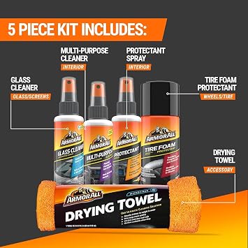 Armor All Car Cleaning Kit, Interior and Exterior, 5-Piece Kit