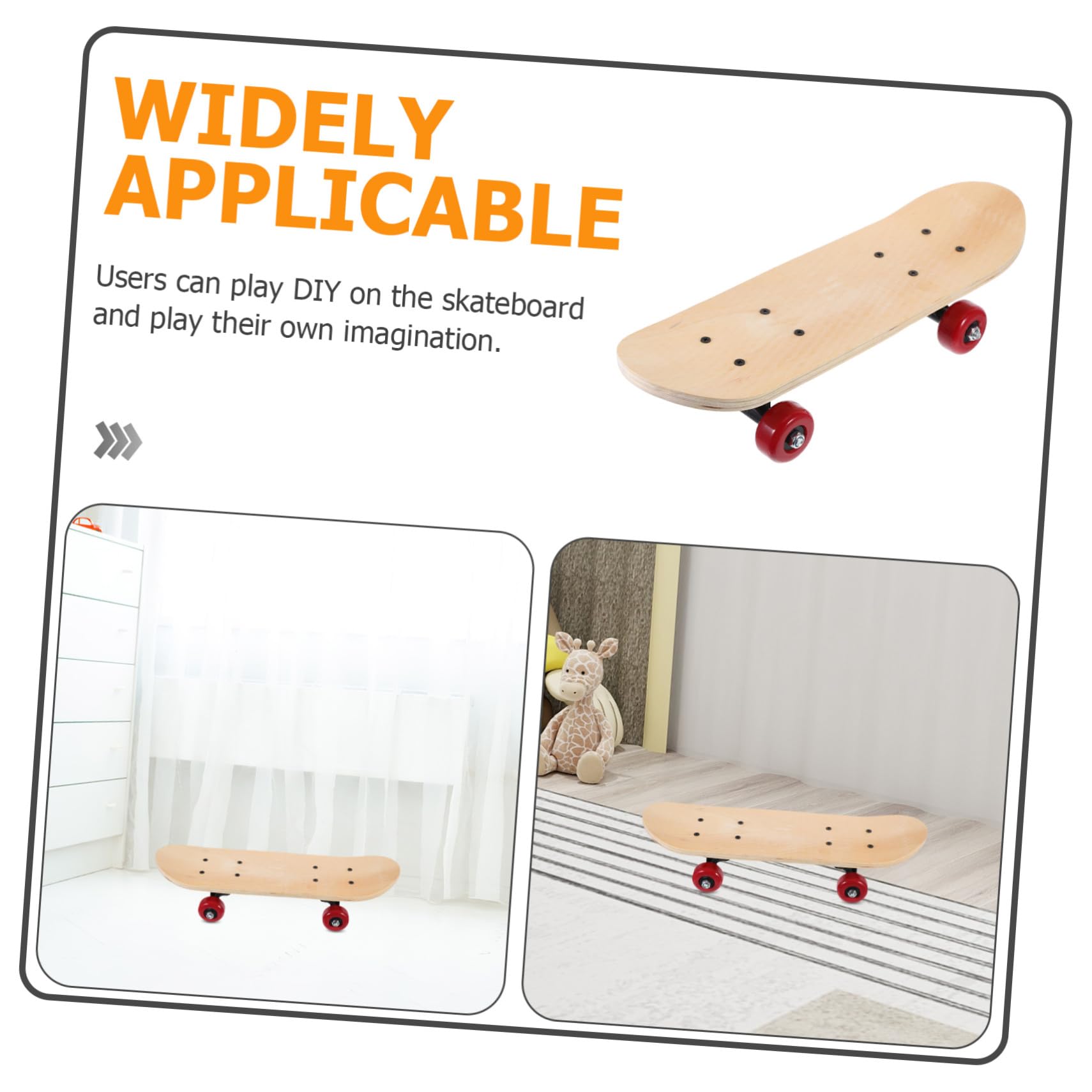 Skateboard Fai da Te per Bambini, Tavola in Acero, Festa Scuola Decor