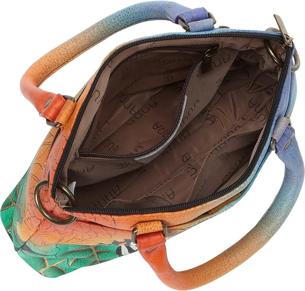 Anna by Anuschka Women's Original Genuine Leather Hand-Painted Small Satchel - Leather Handbag for Women | Original, Genuine Leather, Hand-Painted, for Women