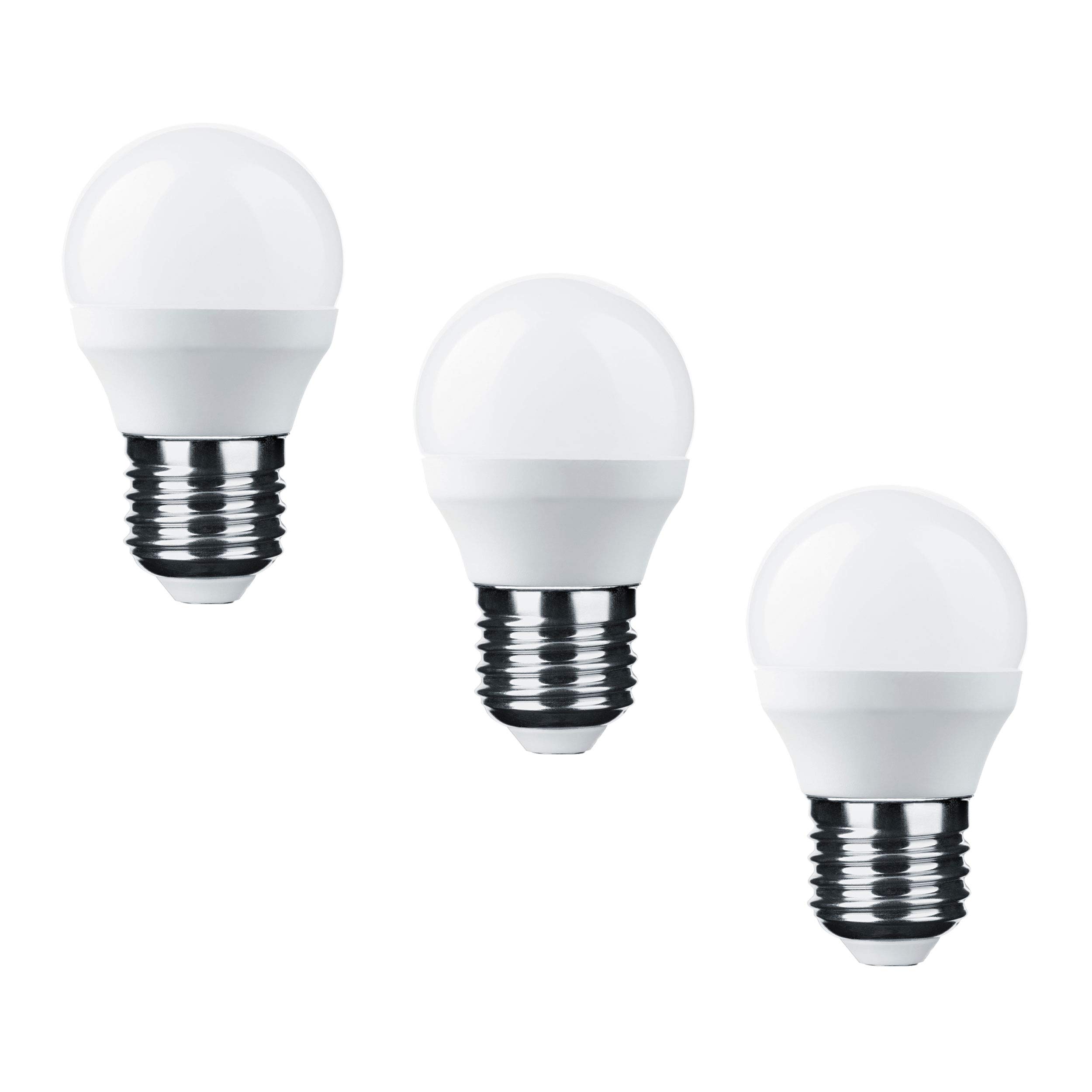 Candelastika 3er-Set LED MiniGlobe G45 - E27, 6W (≙45W), 600 Lumen, Kaltweiß, Nicht Dimmbar - Energiesparbirnen Für Vielseitige Beleuchtung