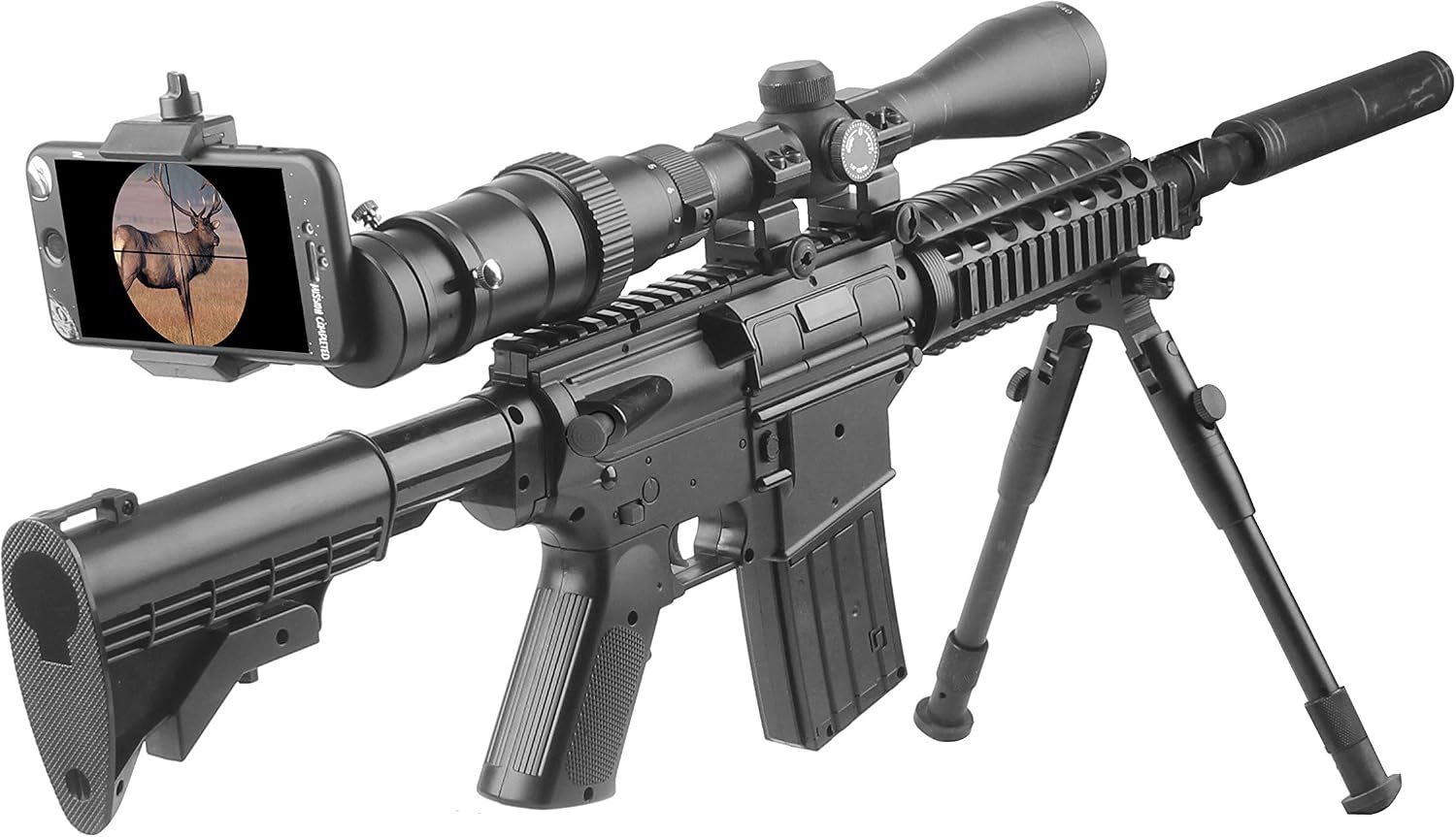 SOLOMARK Rifle Scope Smartphone Adapter, Quick Telescopic Focus Adjuster and Wrap Gun Scope (Out Diameter of Eyepiece Within 37-46mm) Adapter Record Hunting Moment by Phone