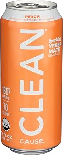 Clean Cause Yerba Mate Energy Drink, Peach, 16 oz