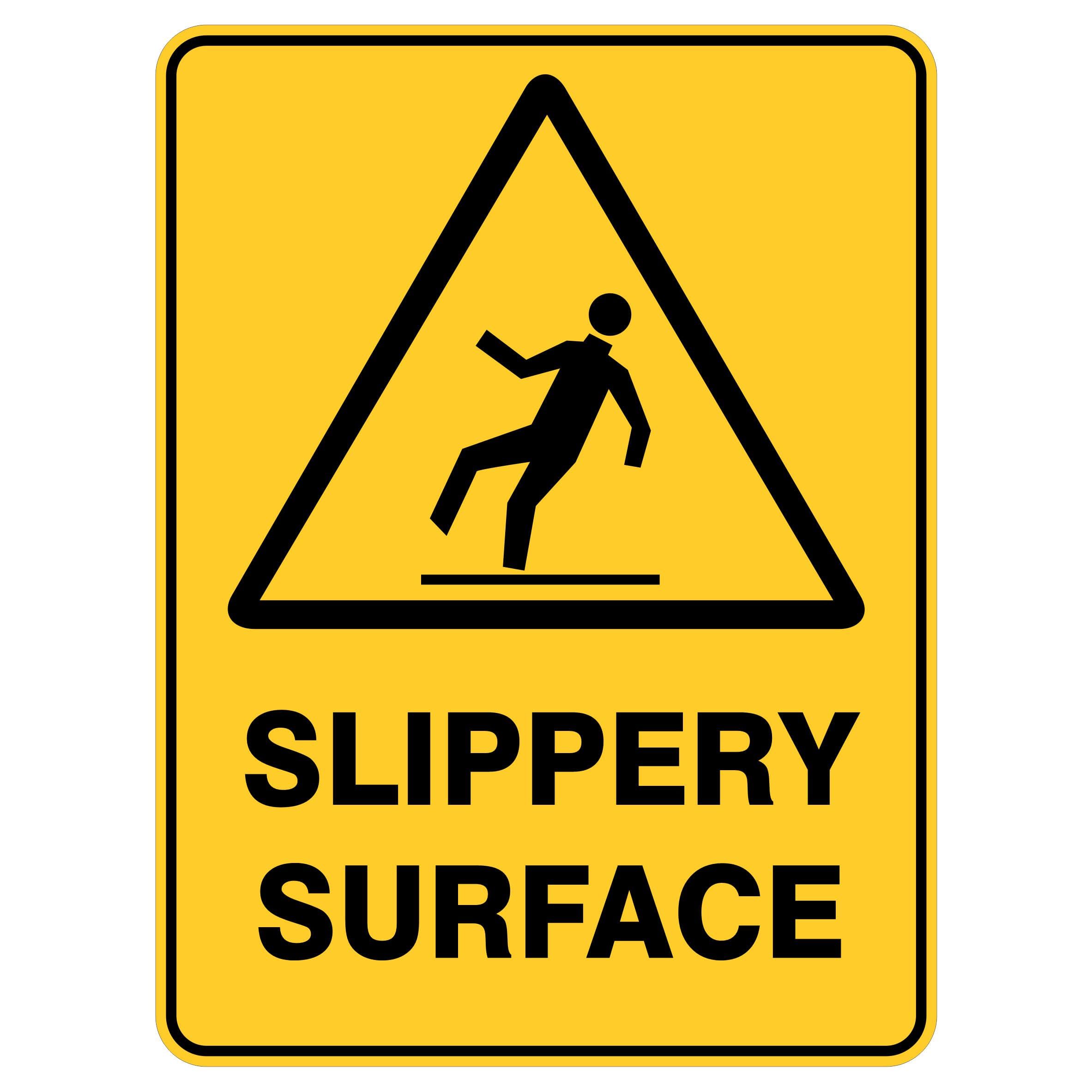 Slippery Surface Sign, 12x8 Metal Tin Sign, Surface is slippery.
