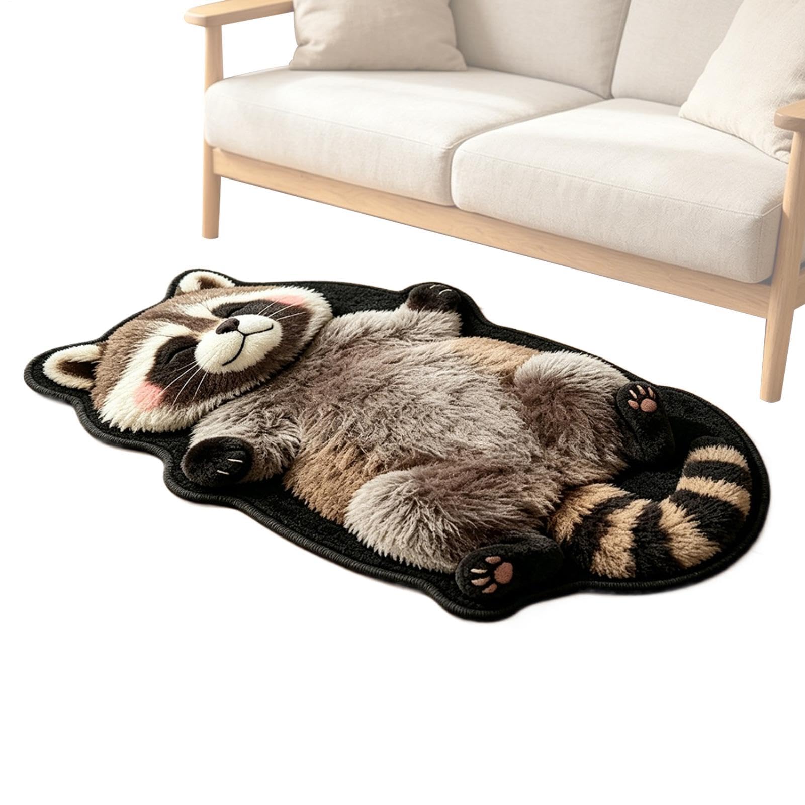 Tapis de sol raton laveur déco maison et bureau lavable et résistant