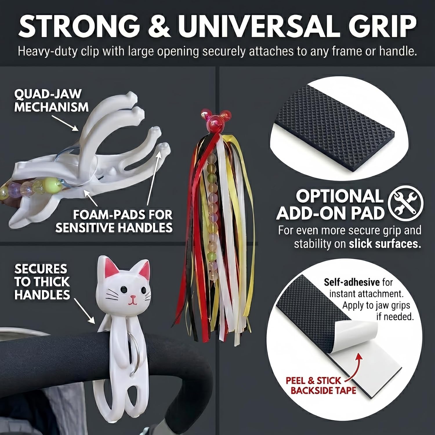 Stroller Flag with Clip for Theme Parks, High Visibility Stroller Finder Accessory, Identifier Tag to Spot Your Stroller Fast in Crowds at Theme Parks, Zoos