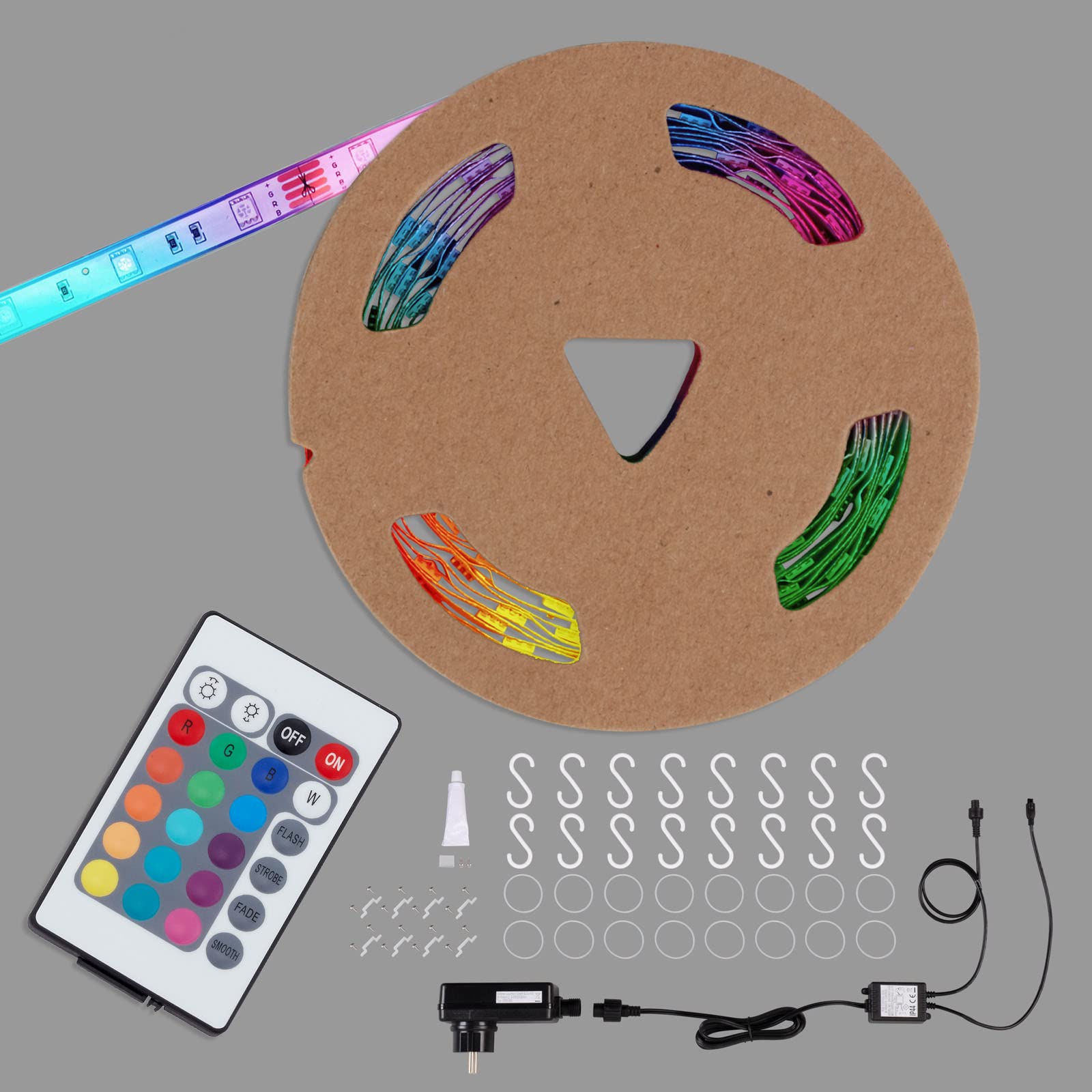 BRILONER Leuchten – LED Strip Außen 10m, RGBW LED Band, IP44, Fernbedienung, Farbwechsel, Dimmbar, Silikonbeschichtet, Kürzbar, Weiß, 2035-300
