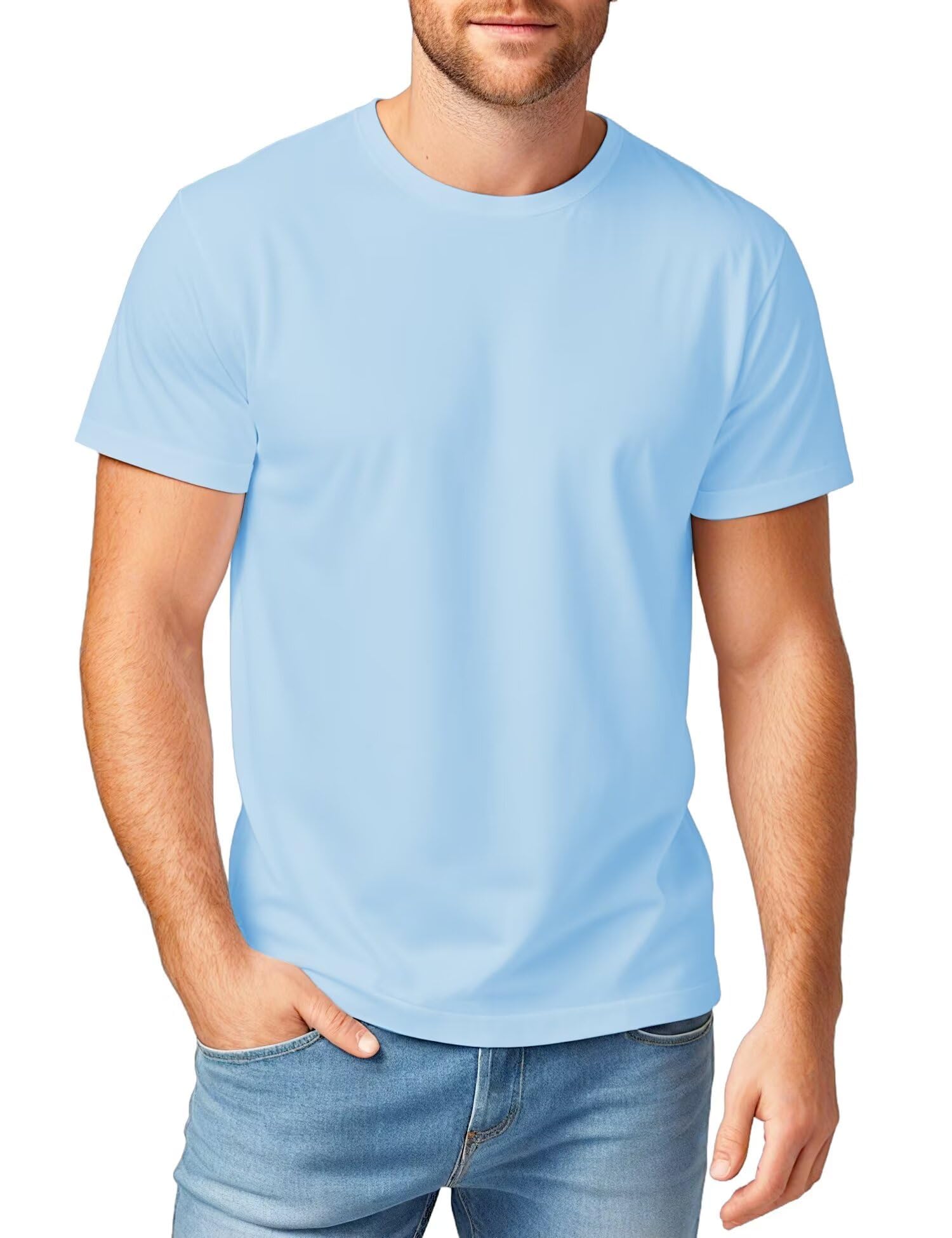 Silenroar Crewneck Tshirts Men, Plain T Shirts Relaxed Fit, Basic Tees Soft
