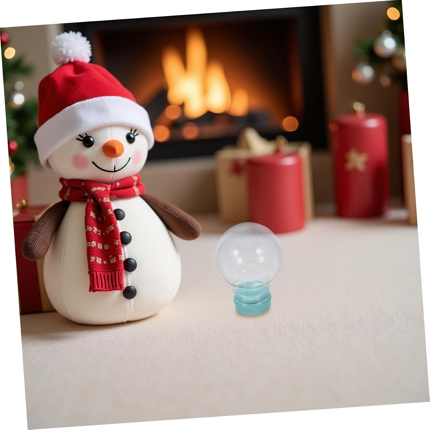 Christmas Snow Globe Dome 45mm Fillable Glass Replacement Globe for DIY Crafts Home Decor and Wedding Displays Thick Glass Keepsake Jar Lid