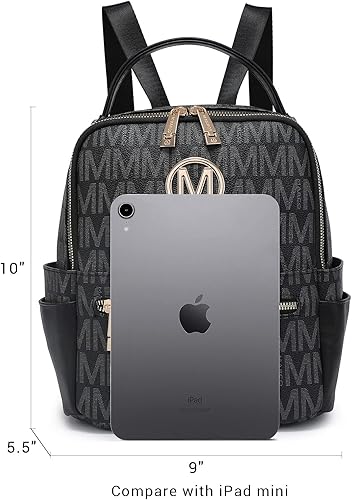 Miniatura 6 de MKP - Mochila pequeña para mujer y mujer, con múltiples bolsillos, con bolsillo frontal con cremallera, Negro -, Mochilas Daypack