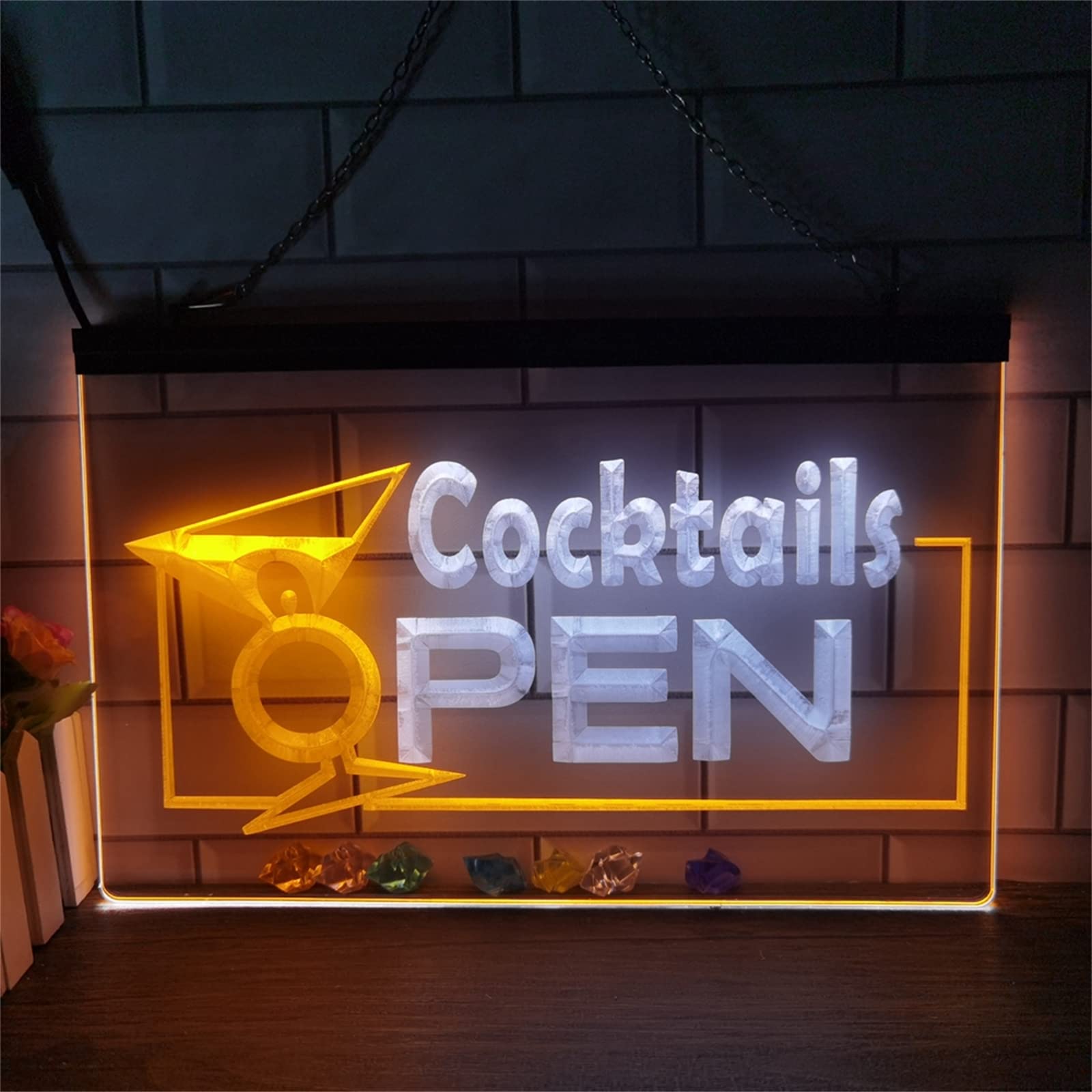 REWIS Cocktails Open LED Neon Signs