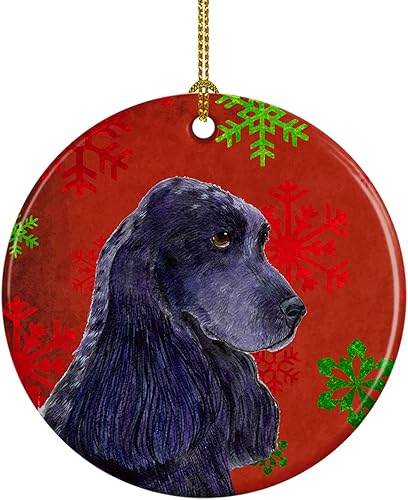 Caroline's Treasures SS4678-CO1 Cocker Spaniel - Adorno de cerámica de Navidad, multicolor
