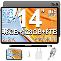 TECLAST T70PRO Tablet 14" 2.2K Gaming Tablets Android 16, Helio G100 2.2GHz Octa