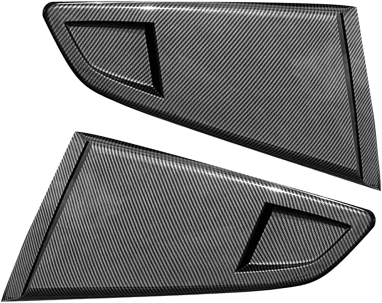 Carbon Fiber Look 1/4 Rear Side Vent Compatible for Ford Mustang 2015-2022 Quarter Window Louver Shutter Cover Trim Accessories