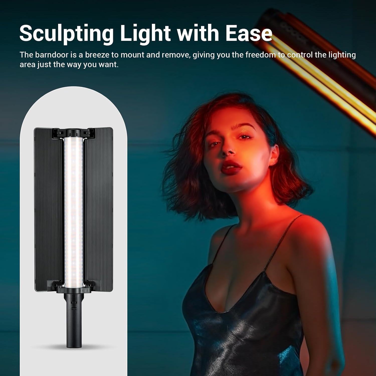 Godox LC500R Mini RGB LED Video Light Stick Lighting, 2500K-8500K Adjustable, CRI 95 TLCI 96 Accurate Color, 360° Full-Color LED Light, 15 FX Lighting Effects, 0-100% Dimmable Support APP Control