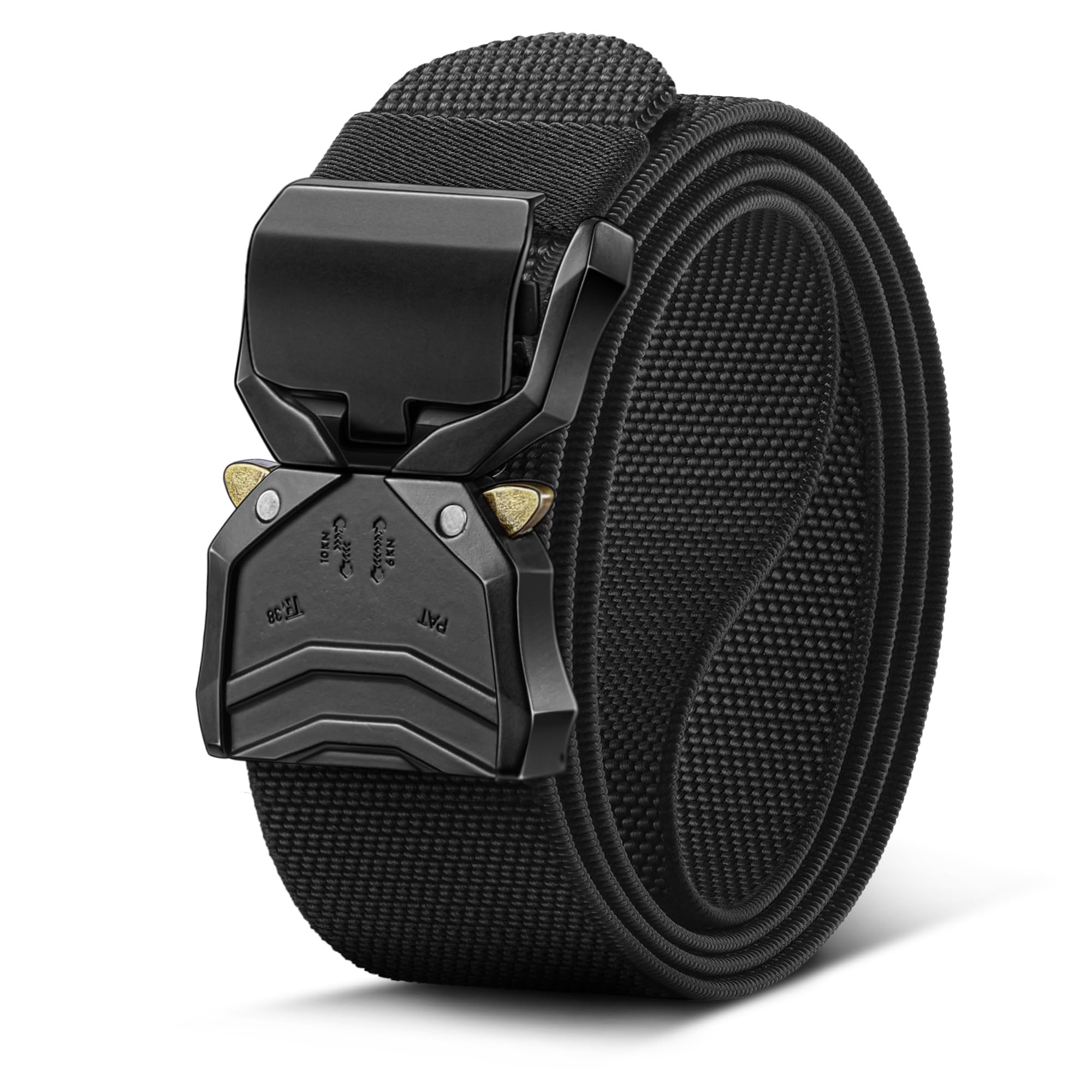 BULLIANT Gürtel Herren, Taktischer Web Verstellbarer Gürtel Stretch Passform Schnell Freigebbar für Outdoor Dienst,Anpassbar