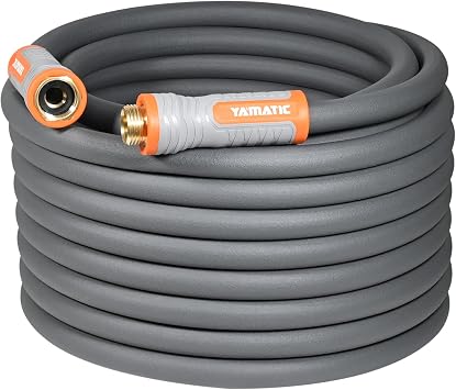 YAMATIC Flexible Garden Hose 5/8" x 60ft, 360 Swivel Handle, Burst 600 PSI