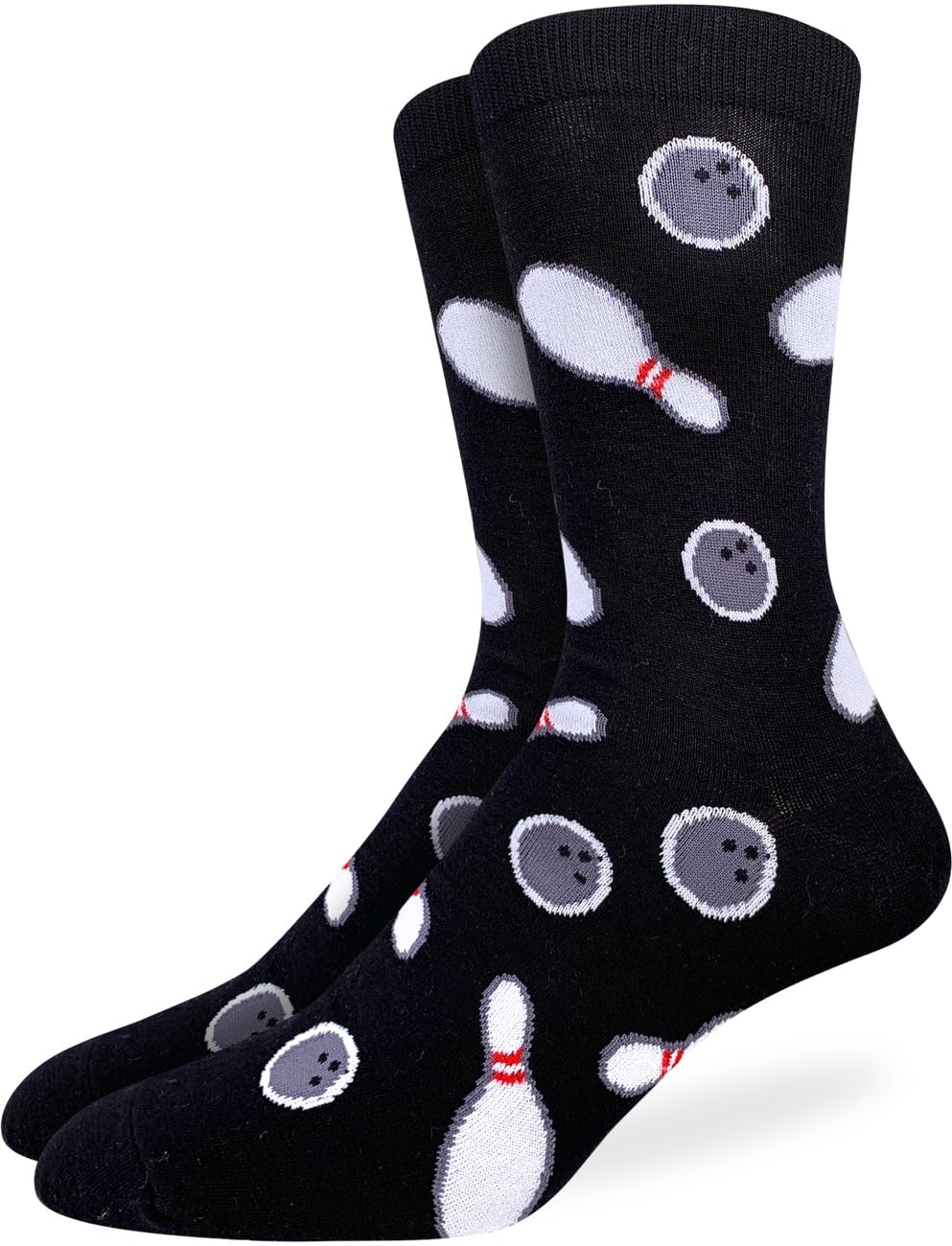 Men's Bowling Socks, Black, Adult, Shoe Size 7-12