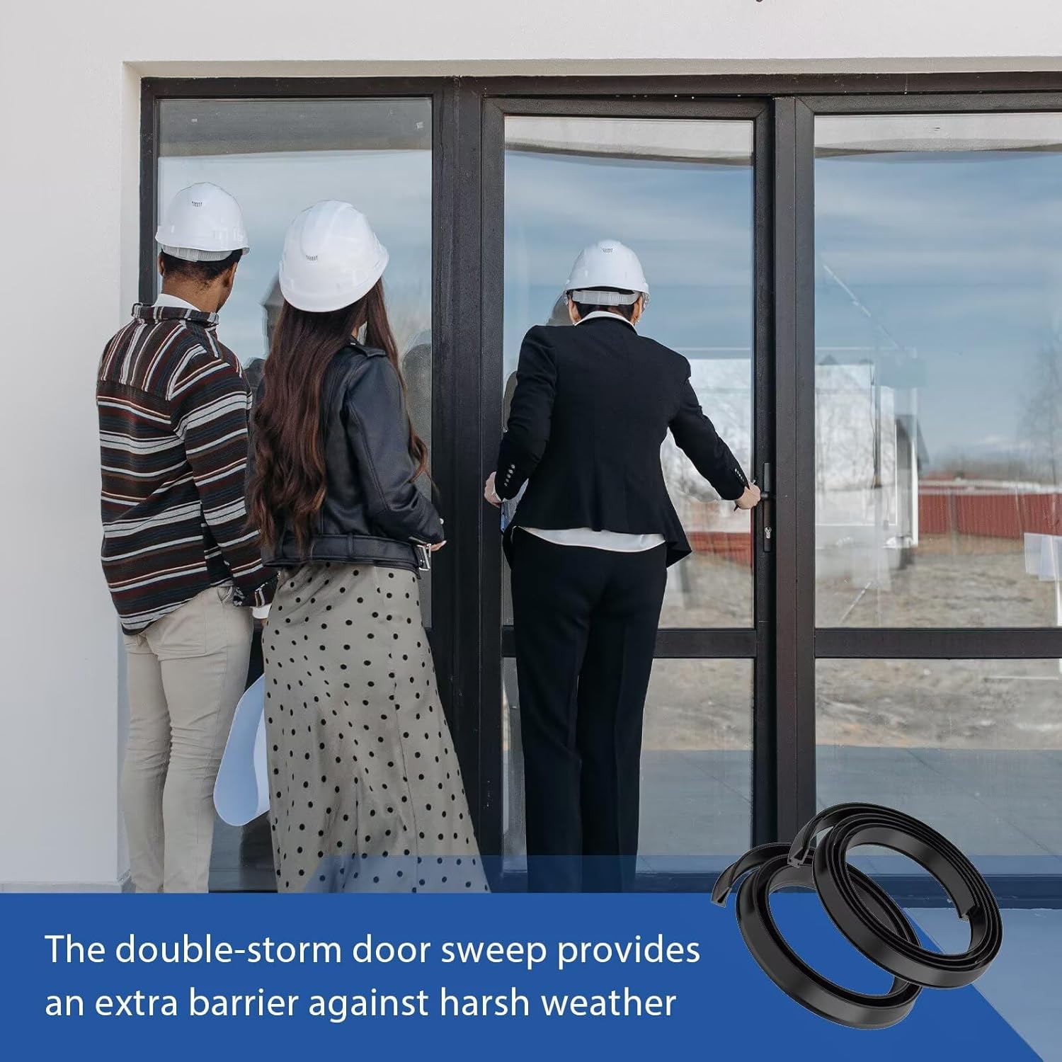 Storm Door Sweep Replacement for Larson & Pella Doors, 39" Long Storm Expander Bottom Seal for Andersen Metal & Vinyl Doors, Screen Door Rubber Weather Strip(Style1+Style2)