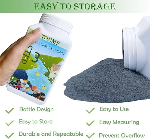 Miniatura 3 de Juego de vaso de roca de 10 libras, repuesto de esmalte de grano de roca  medios de batido de 4 pasos (grueso, mediano, prepulido, pulido final),