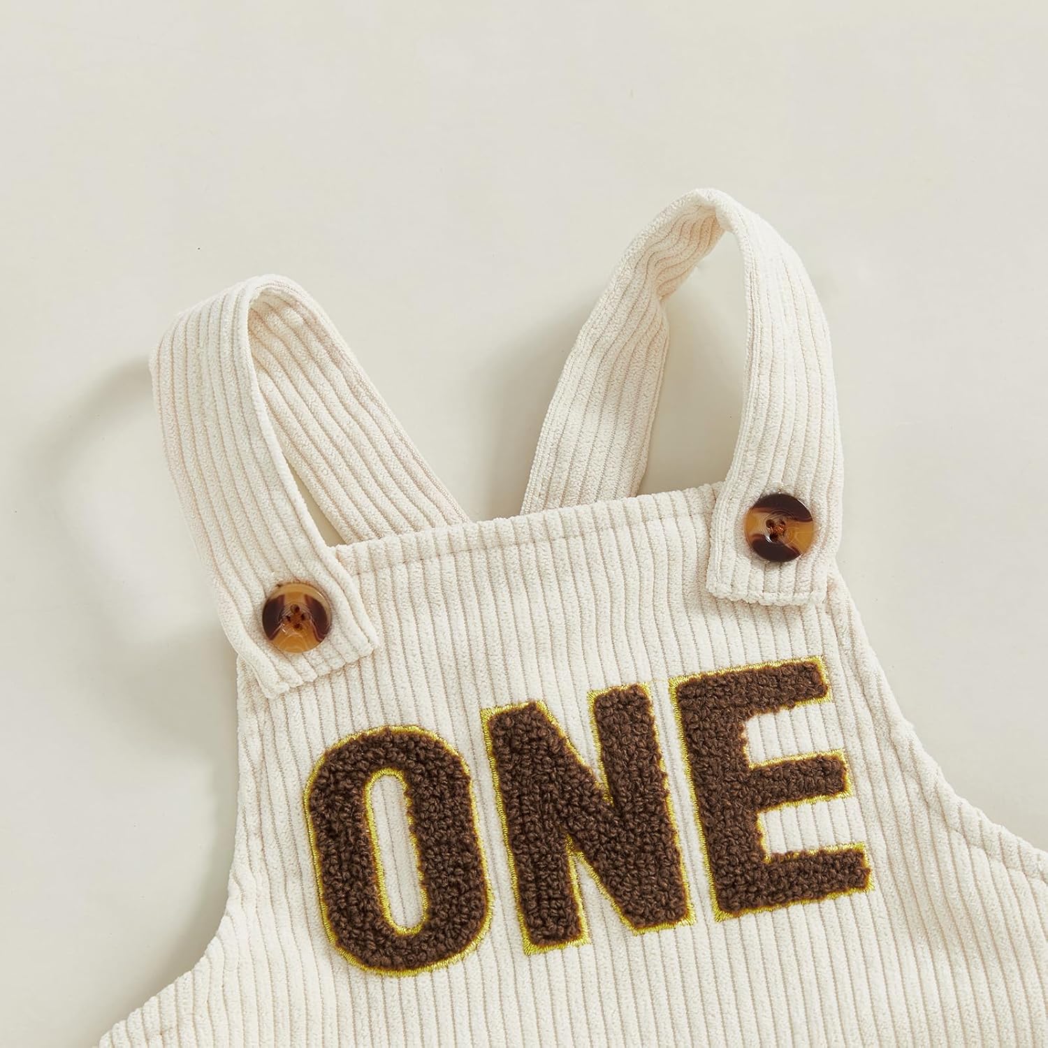 Honganda Baby Boy First Birthday Outfit Sleeveless Corduroy Overalls Letter One Cake Smash Romper for 1st Birthday Party - Image 6