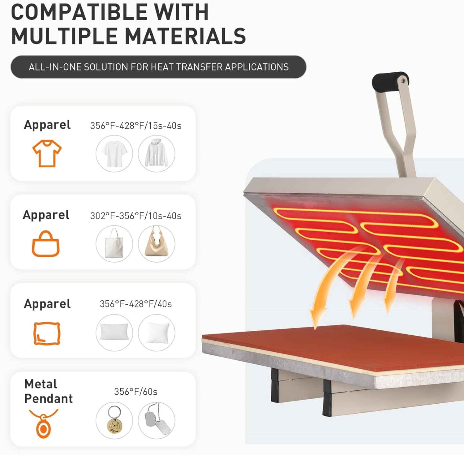 Heat Press 16x32 in, Large Format Manual Heat Press Machine for T Shirts, Swing Away T Shirt Pressing Machine for Garments Bag Textile Curtain Mousepad, with Slide-Out Base, Grey