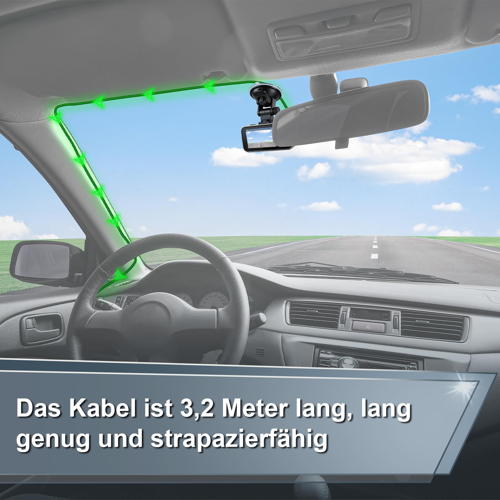 Valchoose Dashcam Hardwire Kit USB-C, 12V/24V auf 5V, 24 Std. Parkmodus, Niederspannungsschutz, Einfache Installation, hardwire kit dashcam, nur für EIN-Kanal USB-C Dashcams