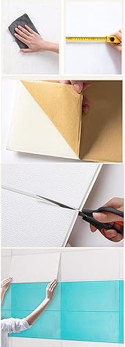 Miniatura 7 de YATAIHUI Papel tapiz de espuma de lino autoadhesivo, decoración de sala de estar, dormitorio, a prueba de colisiones, impermeable, a prueba de
