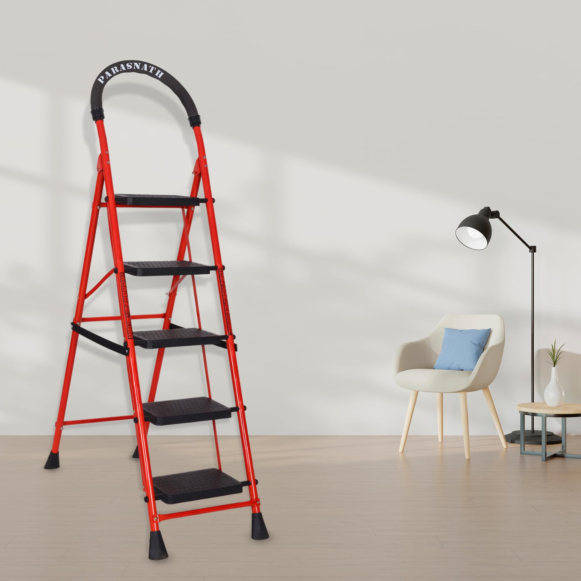 Parasnath 7-Step GoUp Steel Ladder Grey | Foldable Lightweight Step Ladder with Anti-Skid Plastic Steps | Durable and Safe | 6-Year Manufacturer Warranty | Made in India — Amazon image 22