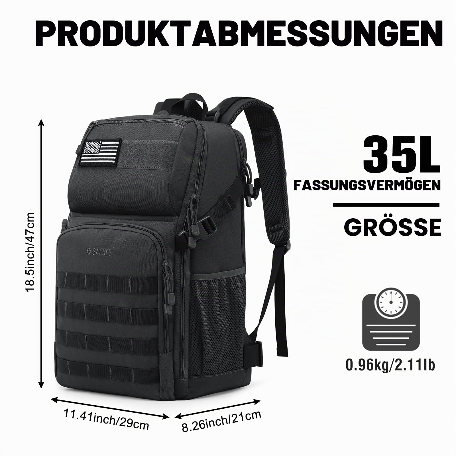 G4Free 35L Militärische Taktische Rucksack Große Armee Assault Pack