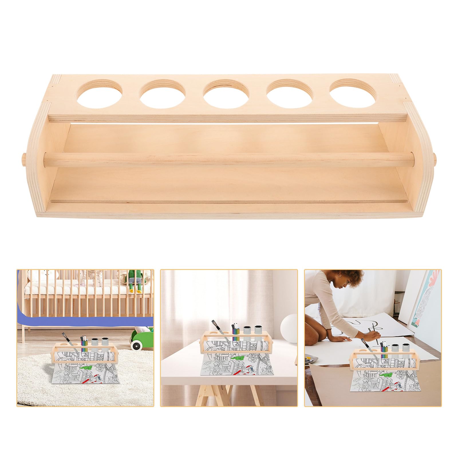 Holz Staffelei für Schriftrollen Kinder Tischständer für Rollbilder Malzubehör Kreativset Spielzimmer Kunstdisplay