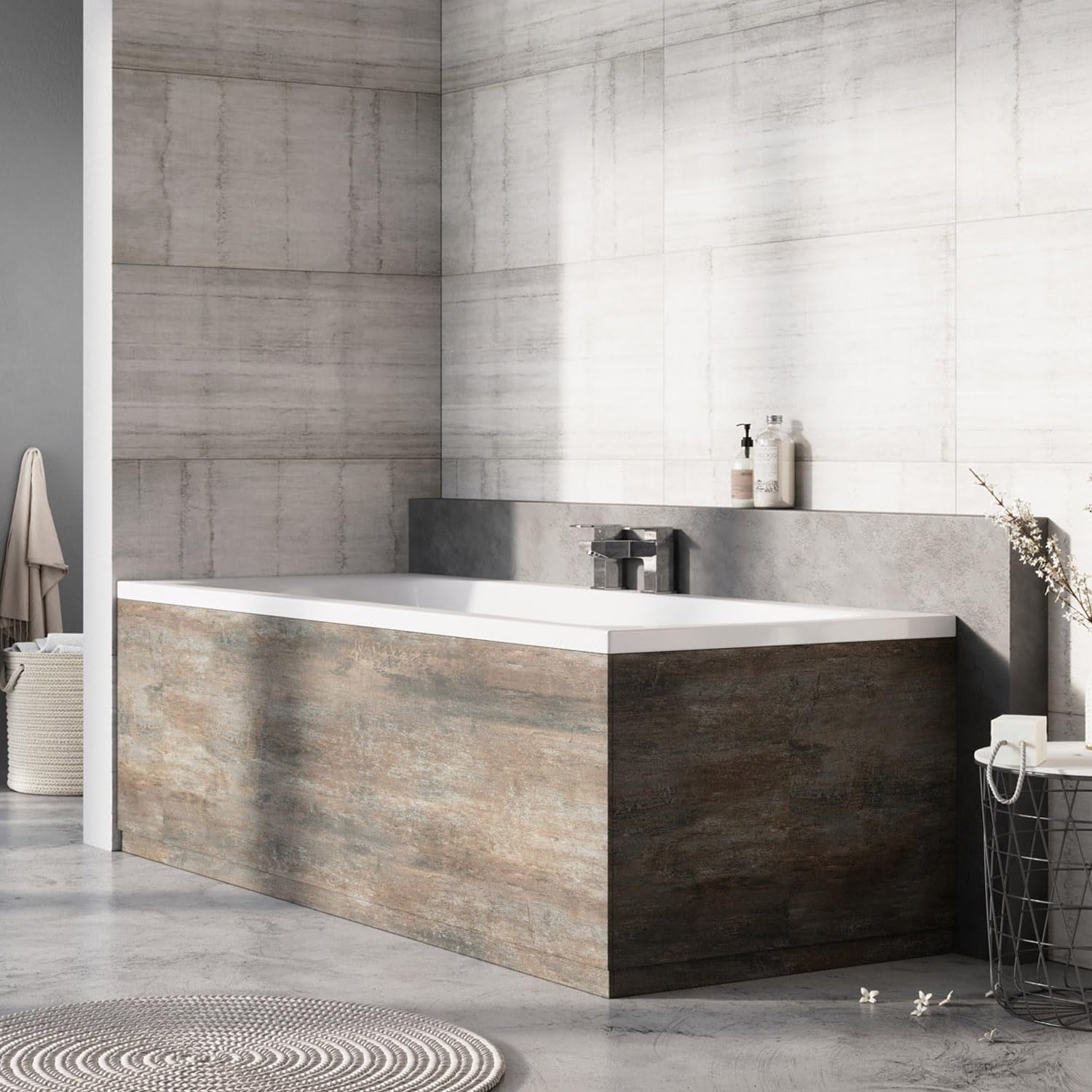 Go Bathrooms Brown Urban Mdf 1800Mm Adjustable Bathroom End Bath Panel | Can Cut To Size