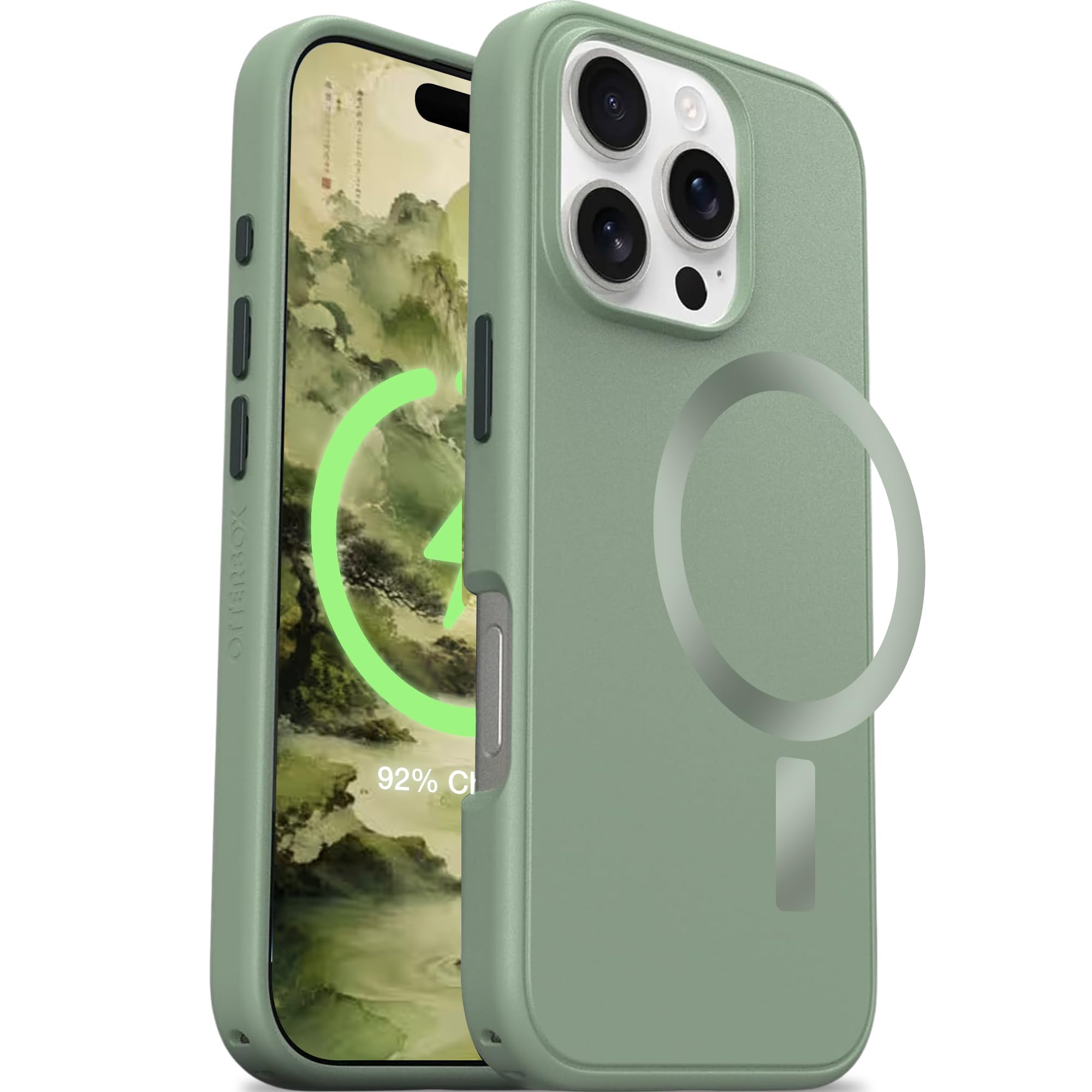 OtterBox iPhone 16 Pro – Symmetry Series MagSafe Case - Sagebrush | 3X Military Drop Protection - Slim - Shockproof - Pocket-Friendly - Raised Edges - Anchor points - Non-Retail Packaging