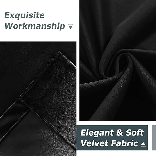 Miniatura 7 de Cortinas de terciopelo de 144 pulgadas de largo, cortinas de oscurecimiento de habitación para ventanas altas, paneles de ventana con aislamiento
