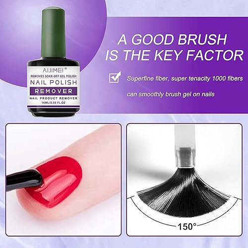 Miniatura 4 de AIJIMEI Removedor de esmalte de uñas de 0.5 fl oz, 2 unidades de removedor de esmalte de uñas de gel, removedor de esmalte de gel profesional rápido