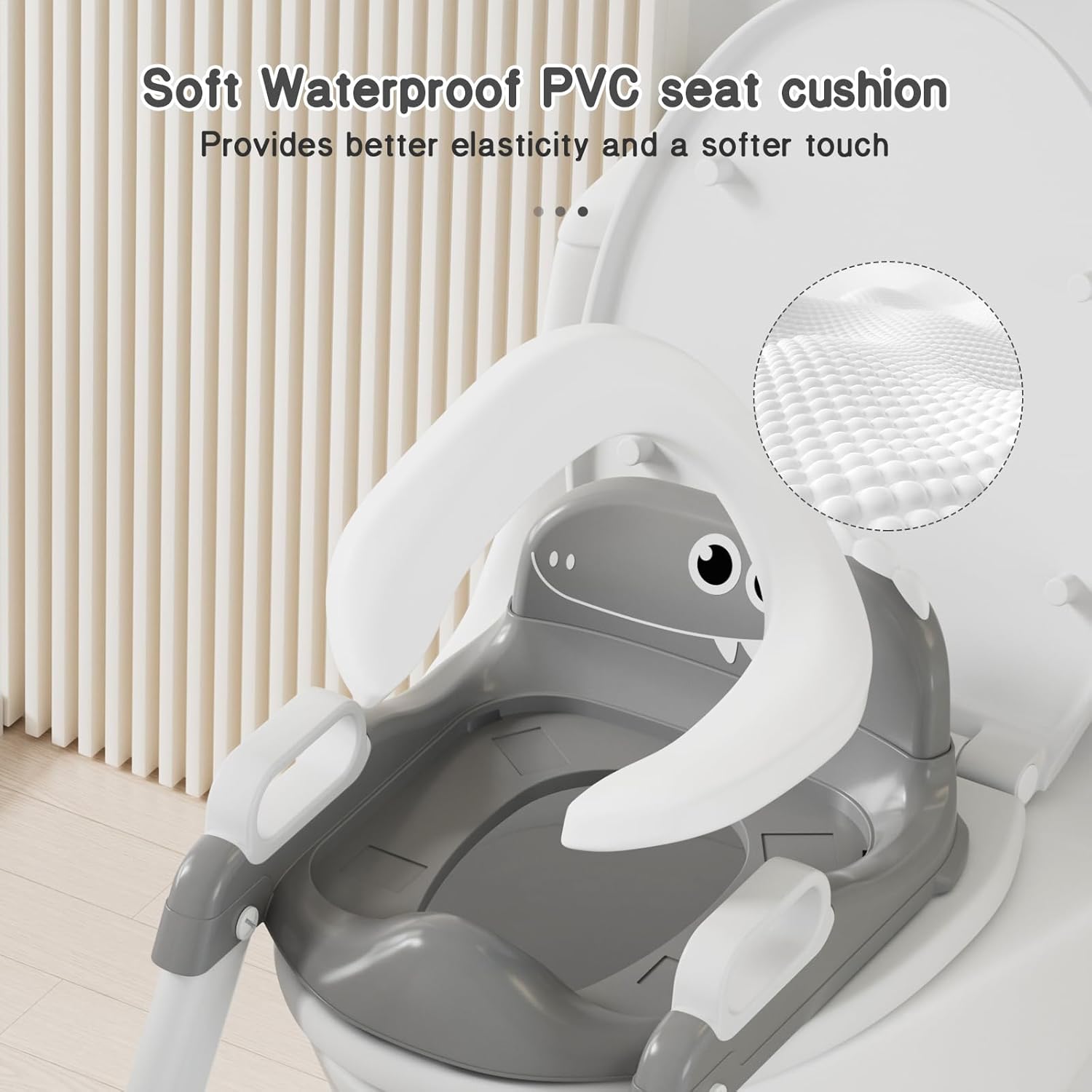 Potty Training Seat, Toddler Toilet Seat for Kids Boys Girls, 2 in 1 Potty Training Toilet for Kids, Splash Guard Anti-Slip Pad Step Stool, Adjust High Potty Chair for Toddler Kid Boys Girls
