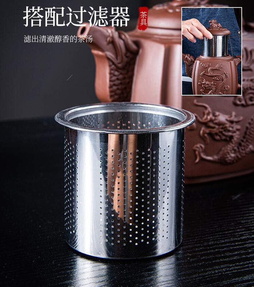 Maya Star Chinese Handmade Yixing Purple Clay Teapot and 6 Purple Clay Cups,Large Capacity Kongfu Teapot for Household A25