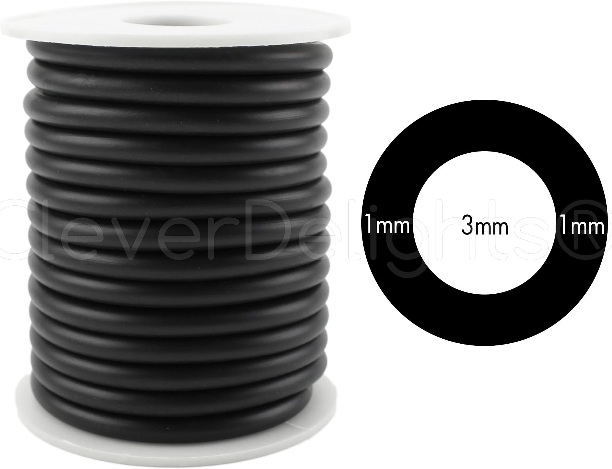 Amazon.com: CleverDelights Black Hollow Rubber Tubing - 10 Feet - 5mm ...