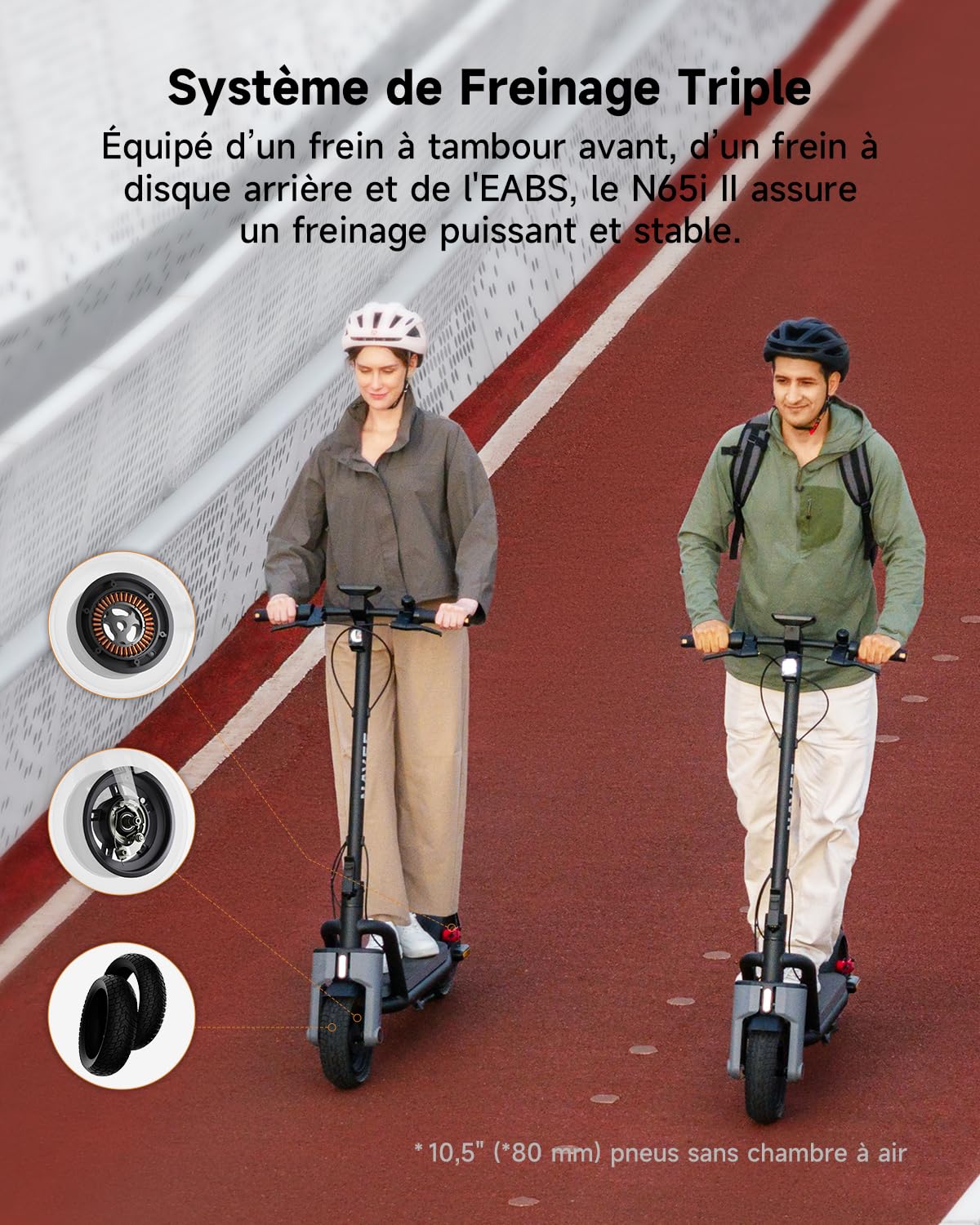 NAVEE N65i II Trottinette Electrique Adulte, 70KM Longue Portée, Moteur 1350W, Trotinette Électrique Pliable, App & Clignotants, Pneus 10,5" Larges, Freins Triples, Charge 150kg, TCS