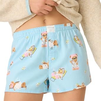 PJ Salvage Womens Flannel Pajama Short Bottom