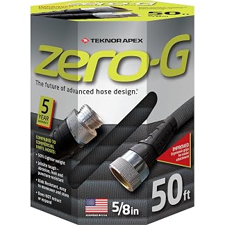 zero-G 5/8" x 50ft Garden Hose, Lightweight Kink-Free Water Hose 4001-50