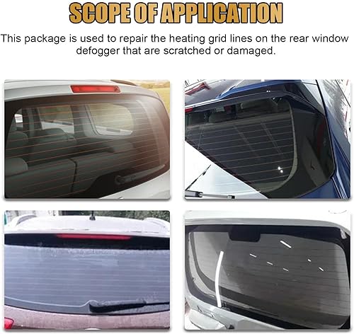 Miniatura 4 de Kit de reparación de parabrisas, kit de reparación de desempañador de automóvil, kit de reparación de desempañador de ventana trasera para arañazos