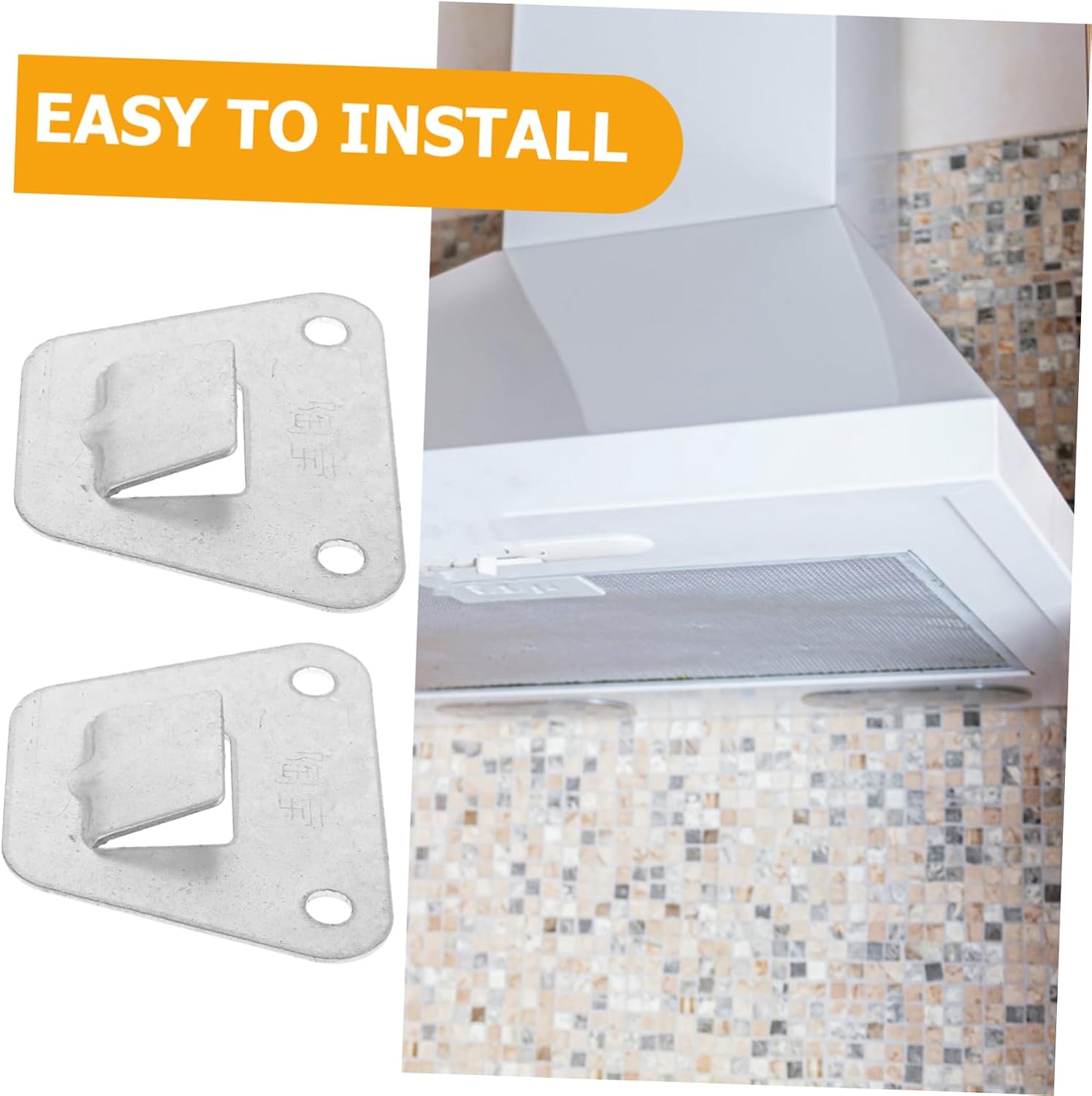 1set Range Hood Wall Mounted Bracket Kitchen Hanger Plate for Side Range Hoods Easy Installation Floating Plate Compatibility Construction Includes Brackets and Screw Pack