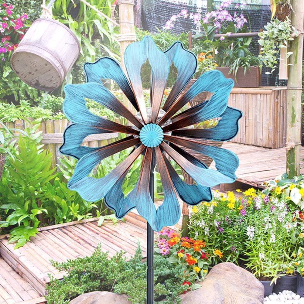 Metal Wind Spinner Garden Decor Wind Spinner Metal Sculpture Ornament Weatherproof Outdoor Yard